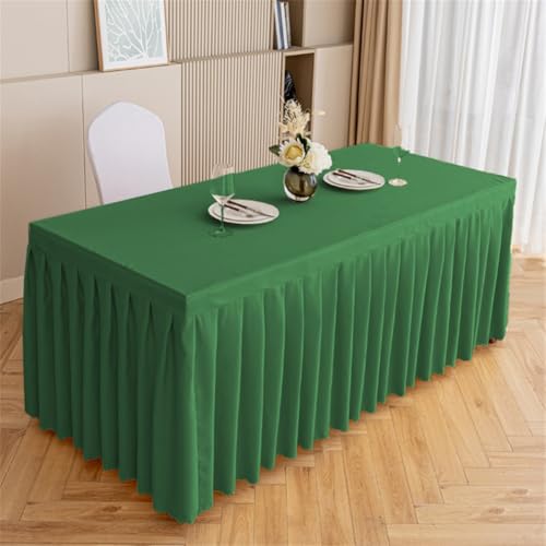 Odot Party Deko Tischrock, Tischröcke Für Babyparty Wiederverwendbare Tischdekoration Waschbare Tischdecke für Hochzeit, Messen, Bankette, Partys und Events (140 * 60 * 75cm,grasgrün) von Odot