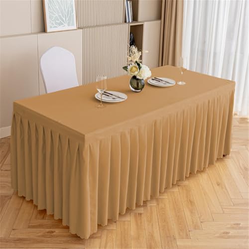 Odot Party Deko Tischrock, Tischröcke Für Babyparty Wiederverwendbare Tischdekoration Waschbare Tischdecke für Hochzeit, Messen, Bankette, Partys und Events (golden,120 * 45 * 75cm) von Odot