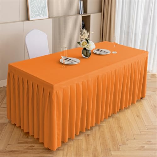 Odot Party Deko Tischrock, Tischröcke Für Babyparty Wiederverwendbare Tischdekoration Waschbare Tischdecke für Hochzeit, Messen, Bankette, Partys und Events (orange,120 * 40 * 75cm) von Odot