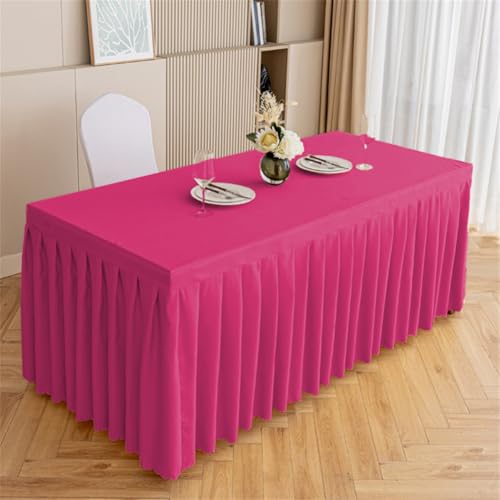 Odot Party Deko Tischrock, Tischröcke Für Babyparty Wiederverwendbare Tischdekoration Waschbare Tischdecke für Hochzeit, Messen, Bankette, Partys und Events (rosarot,120 * 40 * 75cm) von Odot