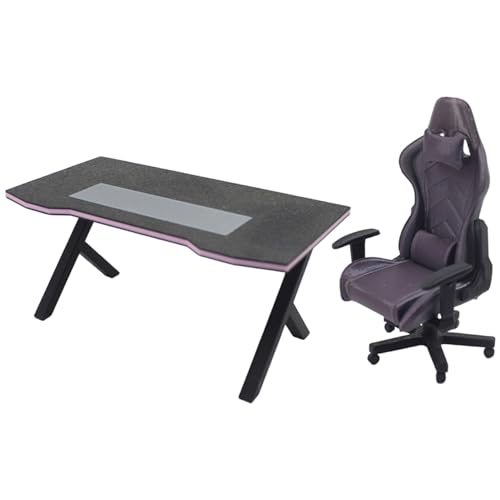2pcs Dollhouse Accessoires, 1:12 Skala Miniaturmöbel Gaming Desk und Stuhl für Dollhouse -Szenenmodelldekorationen 2pcs Dollhouse Accessoires, 1:12 Skala Miniaturmöbel Gaming Desk und Stuhl für Dollhouse -Szenenmodelldekorationen von Odoukey