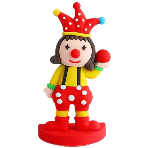 Kunst der Clownfigur, Miniatur Buntes Zirkus -Clown -Dekor, Karnevalskuchen -Topper -Ornament, Stil 4, für Haus- und Bürodekoration von Odoukey