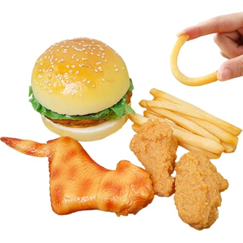 Odoukey 1 Set Plastikfutter, realistisches Spiel Food Artificial beinhaltet Hamburger gebratenes Hühnchen Französisch Pommes Halloween Decor Display Odoukey 1 Set Plastikfutter, realistisches Spiel Food Artificial beinhaltet Hamburger gebratenes Hühnchen Französisch Pommes Halloween Decor Display von Odoukey