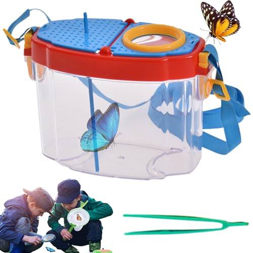 Odoukey Butterfly Kit, Butterfly Catcher für Kids Educational Butterfly Kit mit Lupe, Pinzette, Teaser -Stick und Schultergurt im Freien für Kinder im Freien von Odoukey