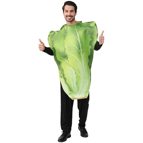 Odoukey Salat Lebensmittelkostüm Erwachsene, lustige Feste Halloween-Gemüsekostüm mit Gesichtseröffnung für Erntefestivals Food-Themen-Partys Odoukey Salat Lebensmittelkostüm Erwachsene, lustige Feste Halloween-Gemüsekostüm mit Gesichtseröffnung für Erntefestivals Food-Themen-Partys von Odoukey