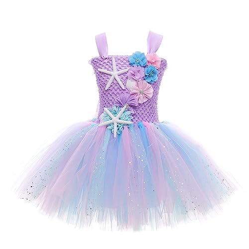 Odziezet Kinder Märchenhaftes Kostüme,Mädchen Märchenhafte Kostüm,Kind Fantasy-Kleider,Baby Pailletten Fischschuppen Kleidung,Kleinkinder Ariel Prinzessin Kleid,6 Monate-12 Jahre (Viola, 120cm) von Odziezet