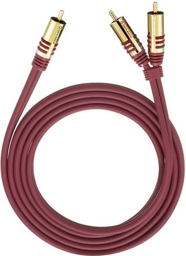 Oehlbach 20561 Cinch Audio Y-Kabel [2x Cinch-Stecker - 1x Cinch-Stecker] 1.00m Rot vergoldete Steckk von Oehlbach