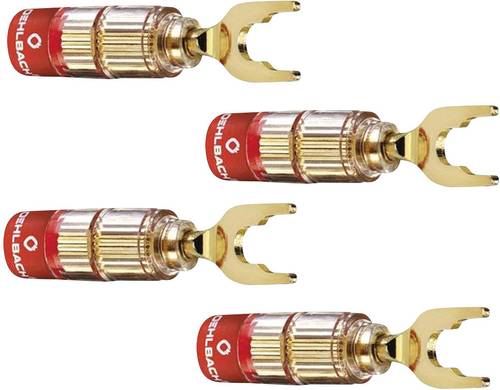 Oehlbach 3023 Lautsprecher-Steckverbinder Stecker, gerade Gold 4St. von Oehlbach