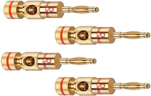 Oehlbach 3002 Lautsprecher-Steckverbinder Stecker, gerade Polzahl: 2 Gold 4St. von Oehlbach