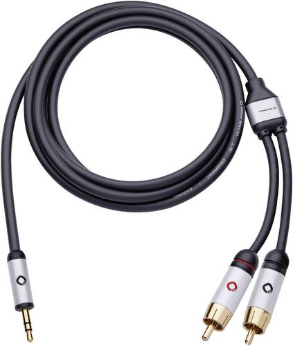 Oehlbach Cinch / Klinke Audio Anschlusskabel [2x Cinch-Stecker - 1x Klinkenstecker 3.5 mm] 5.00m Sch von Oehlbach