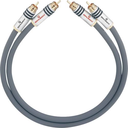 Oehlbach Cinch Audio Anschlusskabel [2x Cinch-Stecker - 2x Cinch-Stecker] 0.50m Anthrazit vergoldete von Oehlbach