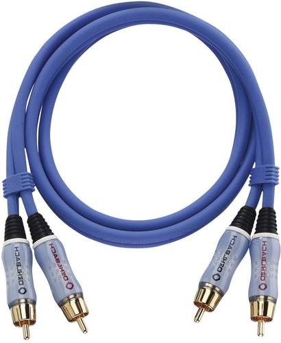 Oehlbach Cinch Audio Anschlusskabel [2x Cinch-Stecker - 2x Cinch-Stecker] 0.50m Blau vergoldete Stec von Oehlbach