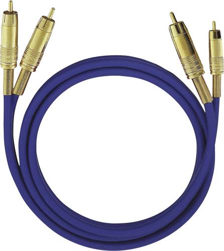 Oehlbach Cinch Audio Anschlusskabel [2x Cinch-Stecker - 2x Cinch-Stecker] 0.50m Schwarz vergoldete S von Oehlbach