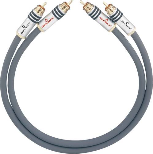 Oehlbach Cinch Audio Anschlusskabel [2x Cinch-Stecker - 2x Cinch-Stecker] 2.50m Anthrazit vergoldete von Oehlbach