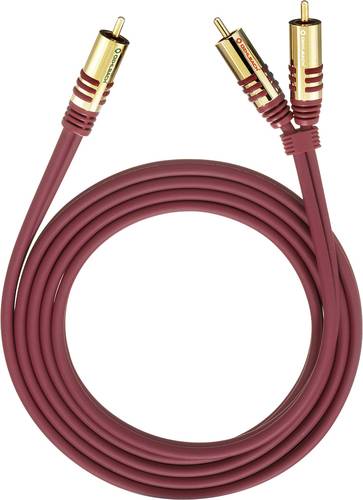 Oehlbach 20562 Cinch Audio Y-Kabel [2x Cinch-Stecker - 1x Cinch-Stecker] 2.00m Rot vergoldete Steckk von Oehlbach