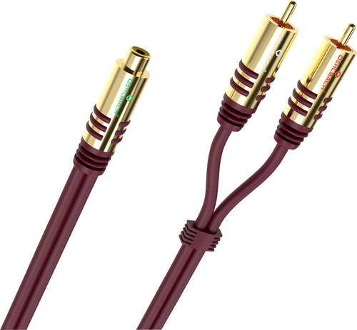 Oehlbach D1C20560 NF Y-Sub Adapter Cinch Audio Adapter [2x Cinch-Stecker - 1x Cinch-Buchse] Bordeaux von Oehlbach