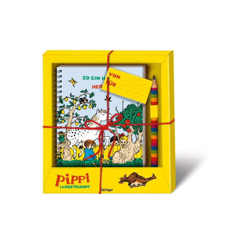 Geschenkset PIPPI LANGSTRUMPF Notizbuch mit Buntstift von Oetinger Verlag