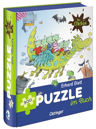 Oetinger, 300 Teile Puzzle ab 8, Die Olchis, Puzzle im Buch, Drache Feuerstuhl von Oetinger