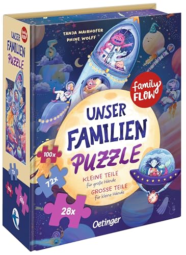 Oetinger, FamilyFlow Unser Familien-Puzzle ab 3, 200 Teile, Große Teile für kleine Hände, Kleine Teile für große Hände von Oetinger