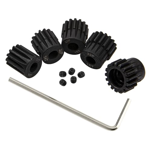 5Pack Steel 32P 5mm P Gear Sets 13T-17T fit 5mm Shaft Compatible with kyos Losi Axial 1/8 1/10 RC Car Monster Truck Buggy von Oeudire