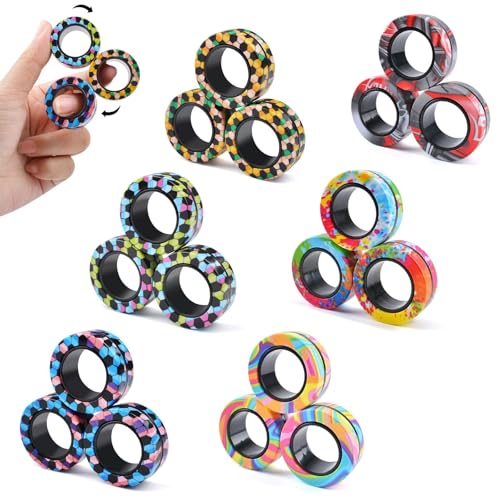 9-teiliges Zappelspielzeug-Set mit magnetischen Ringen, magnetisches Zappelspielzeug for Erwachsene gegen ADHS-Angst, Zappel-Spinner-Ringe zur Linderung, Geschenke for ab 8 Jahren alte Teenager, Oster 9-teiliges Zappelspielzeug-Set mit magnetischen Ringen, magnetisches Zappelspielzeug for Erwachsene gegen ADHS-Angst, Zappel-Spinner-Ringe zur Linderung, Geschenke for ab 8 Jahren alte Teenager, Oster von Oeudire