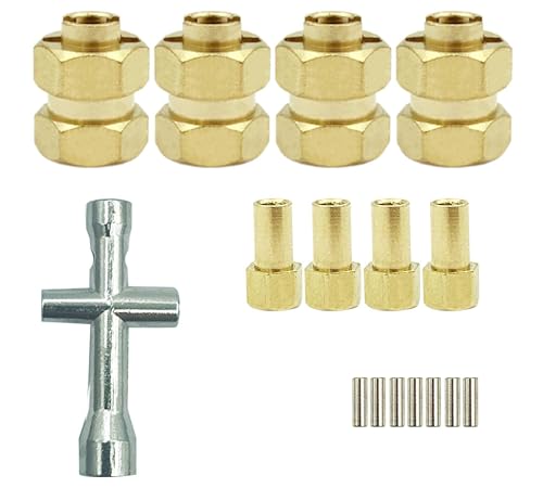 Aluminiumlegierung 7 mm RC-Rad-Sechskant-Naben-Abstandshalter mit 9,5 mm Versatzverlängerung 4-teiliger Sechskant-Antriebsadapter for AXIAL SCX24 Upgrades Zubehör 1/24 RC Crawler Car(For DJI RC1) von Oeudire