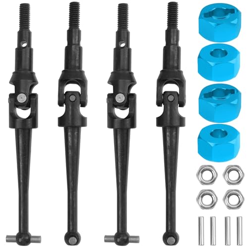 Oeudire Antriebswelle Dogbone aus Stahl mit Sechskant-Radnaben, Sechskant-Adapter, kompatibel mit Hyper Go 16207 16208 16209 16210 H16BM H16GT H16DR H16 1/16 RC Auto(Svart) von Oeudire