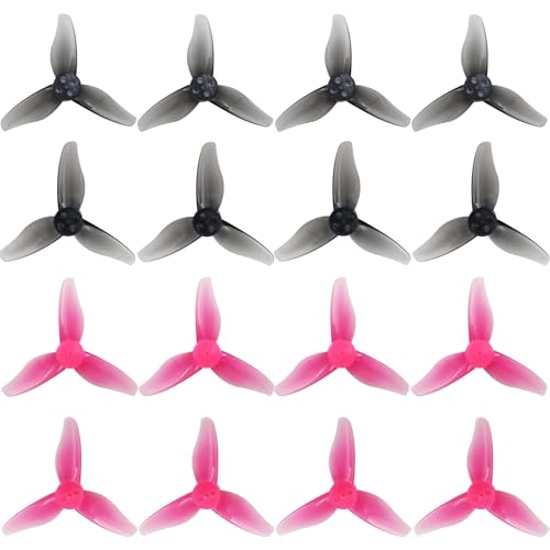 Oeudire RC-Propeller 2023 2 Zoll 3-Propeller 3 Löcher Propeller for Hurricane for 1105-1108 Bürstenloser Motor RC Drone FPV Racing Zahnstocher 8CW 8CCW (Grau, Grün)(Gray+Pink) von Oeudire