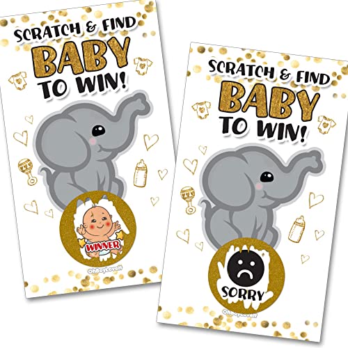 Oh Boy Love It Baby Shower Rubbelspiel (Elefant Gold) von Oh Boy Love It