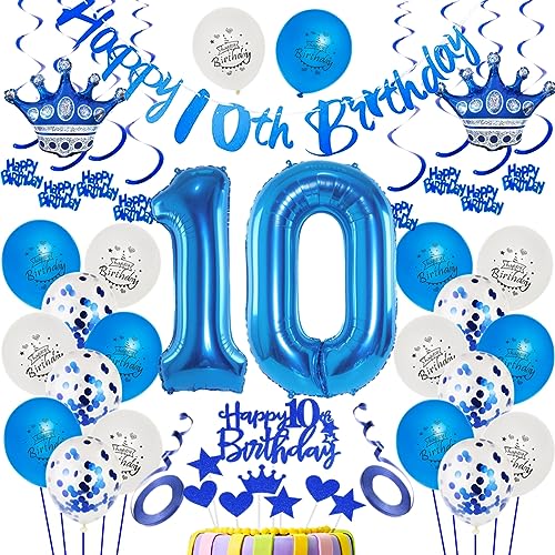 10. Geburtstag Dekoration Blau Luftballon 10.Geburtstag Blau 10. Tortendeko 10 Jahr Geburtstagsdeko Junge Blau 10 Jahr Jungen Geburtstagsdeko Blau 10. Jungen Party Deko 10 Jahr Dekoration Blau von Ohaoduo