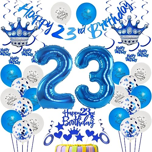 23. Geburtstag Dekoration Blau Luftballon 23.Geburtstag Blau 23. Tortendeko 23 Jahr Geburtstagsdeko Mann Blau 23 Jahr Mannn Geburtstagsdeko Blau 23. Mannn Party Deko 23 Jahr Dekoration Blau von Ohaoduo