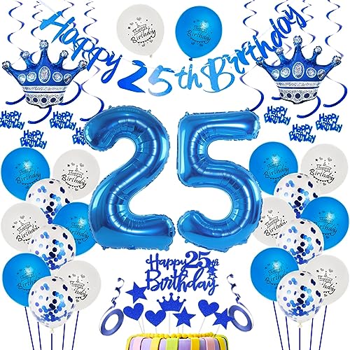 25. Geburtstag Dekoration Blau Luftballon 25.Geburtstag Blau 25. Tortendeko 25 Jahr Geburtstagsdeko Mann Blau 25 Jahr Mannn Geburtstagsdeko Blau 25. Mannn Party Deko 25 Jahr Dekoration Blau von Ohaoduo