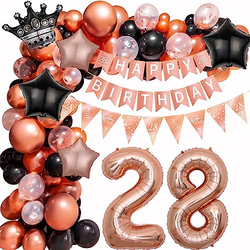 28. Geburtstag Frau Luftballon Girlande 28 Jahr Ballon Girlande 28 Geburtstag Dekoration Rosegold Schwarz 28 Jahr Geburtstagdeko 28. Luftballon Girlande Frau Luftballon 28. Geburtstag Deko von Ohaoduo