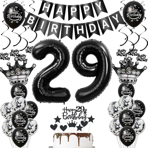 29. Geburtstagsdeko Luftballons Schwarz, Geburtstagsdeko 29 Jahr Männer, Schwarz Luftballon 29. Geburtstag Männer Frauen, Deko 29. Geburtstag Dekoration Frauen 29. Tortendeko 29. Geburtstagsdeko Luftballons Schwarz, Geburtstagsdeko 29 Jahr Männer, Schwarz Luftballon 29. Geburtstag Männer Frauen, Deko 29. Geburtstag Dekoration Frauen 29. Tortendeko von Ohaoduo