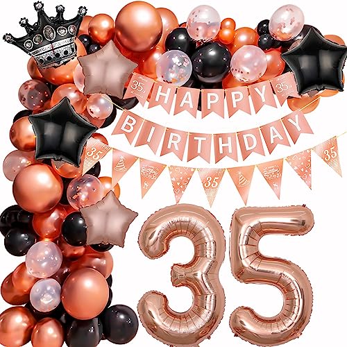 35. Geburtstag Frau Luftballon Girlande 35 Jahr Ballon Girlande 35 Geburtstag Dekoration Rosegold Schwarz 35 Jahr Geburtstagdeko 35. Luftballon Girlande Frau Luftballon 35. Geburtstag Deko von Ohaoduo