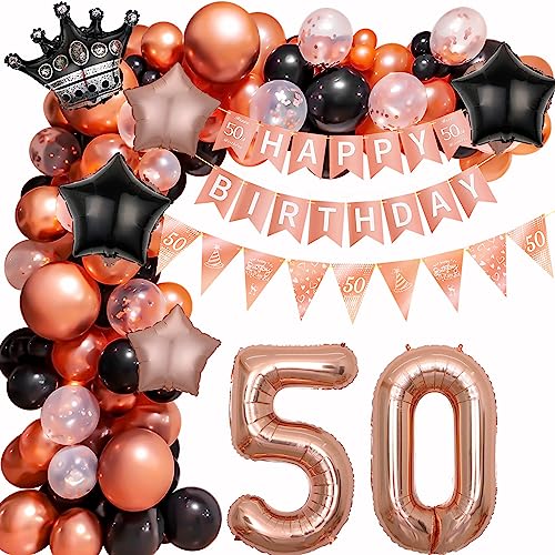 50. Geburtstag Frau Luftballon Girlande 50 Jahr Ballon Girlande 50 Geburtstag Dekoration Rosegold Schwarz 50 Jahr Geburtstagdeko 50. Luftballon Girlande Frau Luftballon 50. Geburtstag Deko von Ohaoduo