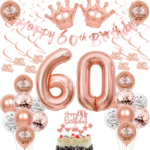 60 Jahr Geburtstag Frauen Deko 60. Geburtstag Frauen Rosegold Tortendeko 60 Geburtstag Frauen Rosegold Luftballon 60 Jahr Frauen 60 Geburtstagsdeko Rosegold 60 Geburtstag Dekoration von Ohaoduo