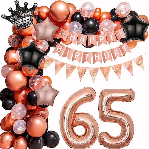 65. Geburtstag Frau Luftballon Girlande 65 Jahr Ballon Girlande 65 Geburtstag Dekoration Rosegold Schwarz 65 Jahr Geburtstagdeko 65. Luftballon Girlande Frau Luftballon 65. Geburtstag Deko von Ohaoduo