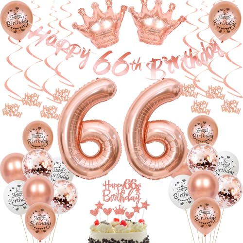 66 Jahr Geburtstag Frauen Deko 66. Geburtstag Frauen Rosegold Tortendeko 66 Geburtstag Frauen Rosegold Luftballon 66 Jahr Frauen 66 Geburtstagsdeko Rosegold 66 Geburtstag Dekoration von Ohaoduo