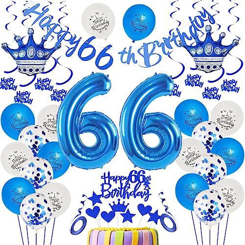 66. Geburtstag Dekoration Blau Luftballon 66.Geburtstag Blau 66. Tortendeko 66 Jahr Geburtstagsdeko Mann Blau 66 Jahr Mannn Geburtstagsdeko Blau 66. Mannn Party Deko 66 Jahr Dekoration Blau von Ohaoduo