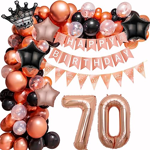 70. Geburtstag Frau Luftballon Girlande 70 Jahr Ballon Girlande 70 Geburtstag Dekoration Rosegold Schwarz 70 Jahr Geburtstagdeko 70. Luftballon Girlande Frau Luftballon 70. Geburtstag Deko von Ohaoduo