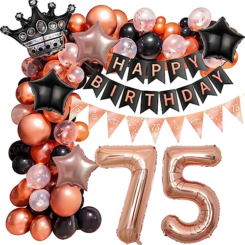 75. Geburtstag Dekorationen Frauen, 75. Rosegold Schwarz Deko Luftballon, 75. Geburtstag Deko,75. Frauen Geburtstagsdeko, Frauen 75 Ballon Girlande, 75 Jahr Luftballons Girlande Roségold 75. Geburtstag Dekorationen Frauen, 75. Rosegold Schwarz Deko Luftballon, 75. Geburtstag Deko,75. Frauen Geburtstagsdeko, Frauen 75 Ballon Girlande, 75 Jahr Luftballons Girlande Roségold von Ohaoduo