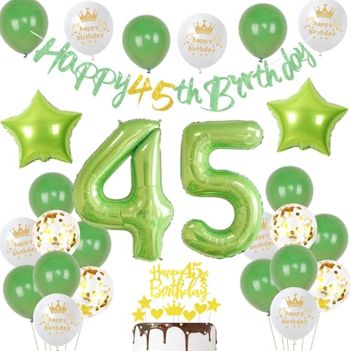 Grün 45. Geburtstag Dekoration frau ,Grün Tortendeko Geburtstag 45 Jahre mann,45 frauen mann Party Deko,Tortendeko 45. Männer frauen,Geburtstagsdeko 45 Jahre Grün 45. Geburtstag Dekoration frau ,Grün Tortendeko Geburtstag 45 Jahre mann,45 frauen mann Party Deko,Tortendeko 45. Männer frauen,Geburtstagsdeko 45 Jahre von Ohaoduo