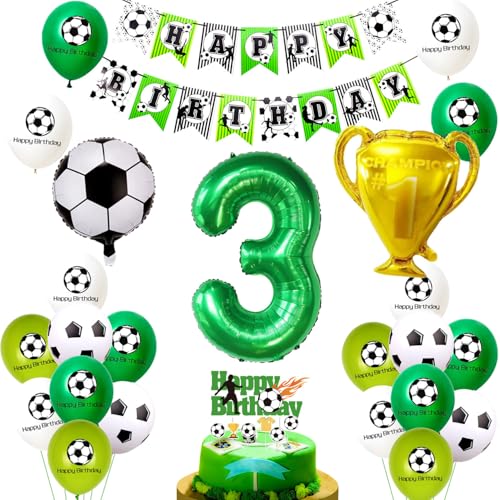 Grün Fussball Luftballon 3. Geburtstag ballon 3 Jahre Junge Fußball Geburtstagsdeko 3 Jahre Kindergeburtstag Deko Luftballon 3 Geburtstag Junge 3. Geburtstagsdeko Fußball 3 Geburtstag Deko von Ohaoduo