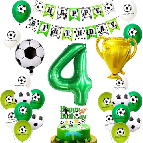 Grün Fussball Luftballon 4. Geburtstag ballon 4 Jahre Junge Fußball Geburtstagsdeko 4 Jahre Kindergeburtstag Deko Luftballon 4 Geburtstag Junge 4. Geburtstagsdeko Fußball 4 Geburtstag Deko von Ohaoduo