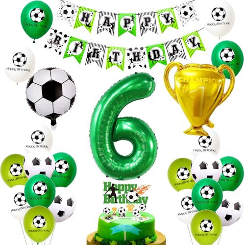 Grün Fussball Luftballon 6. Geburtstag ballon 6 Jahre Junge Fußball Geburtstagsdeko 6 Jahre Kindergeburtstag Deko Luftballon 6 Geburtstag Junge 6. Geburtstagsdeko Fußball 6 Geburtstag Deko von Ohaoduo