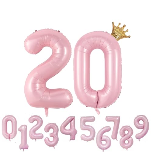 Foil Luftballon 20 Helium Folienballon Zahlen Ballon XXL Folien Rosa Ballon 20 Geburtstag 100cm/40inch Foil Luftballon 20 Helium Folienballon Zahlen Ballon XXL Folien Rosa Ballon 20 Geburtstag 100cm/40inch von Ohighing