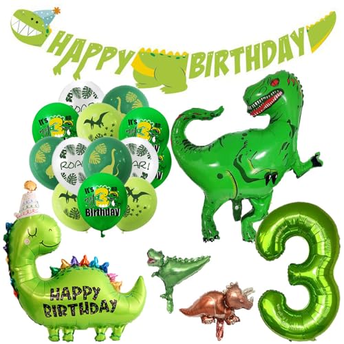 Geburtstagsdeko 3 Jahre Junge Kindergeburtstag Deko Jungen 3 Jahre Geburtstag Deko Junge Dino Folienballon 3 von Ohighing