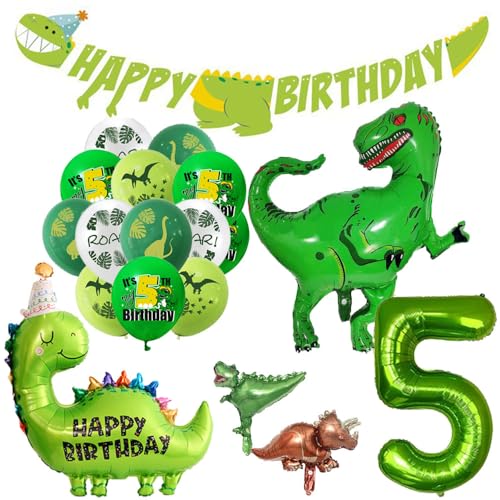 Geburtstagsdeko 5 Jahre Junge Kindergeburtstag Deko Jungen 5 Jahre Geburtstag Deko Junge Dino Folienballon 5 von Ohighing