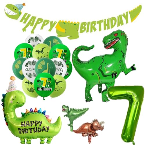 Geburtstagsdeko 7 Jahre Junge Kindergeburtstag Deko Jungen 7 Jahre Geburtstag Deko Junge Dino Folienballon 7 von Ohighing